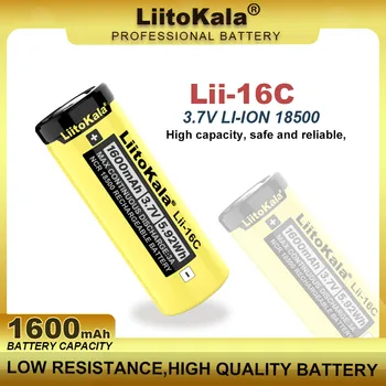 1-10PCS LiitoKala Lii-16C 18500 1600mAh 3,7 V Akumulators Recarregavel Litija jonu Akumulators LED Lukturīti