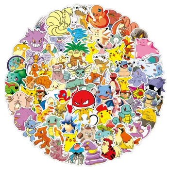100 Jauni Pokemon Karikatūra Ūdensizturīgs Sauļošanās Grāmatiņa Trolejbusa Lodziņā Auto Uzlīmes Bērnu Rotaļlietu Kolekcija Dāvanu