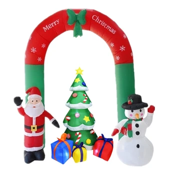 1Set Jauno Gadu un Priecīgus Ziemassvētkus Dekori Mājas Āra Ziemas Puse Piparkūkas Sniegavīrs Santa Klauss, Ziemassvētku Eglīte Piepūšamās Arkas