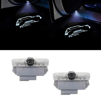 2 Gab Auto Durvju LED Logo Gaismas Pieklājīgi Projektoru Laipni Gaismas Garu Ēnu Lampas Saderīgs ar Nissan Patrol Y62 Armada