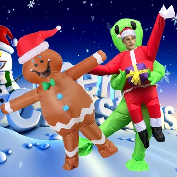 2022 Jauns Dizains Ziemassvētku Cosplay Kostīmi Piepūšamās Svešzemju Kostīmu Pieaugušo Bērni Cute Santa Claus Uzspridzināt Apģērba Puse Kleitas