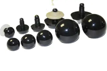 20pcs 4.5 mm līdz 50 mm augstas kvalitātes spilgti pilnīgi melnas apaļas rotaļlietu acis lelle deguna diy amatniecības --lielums variants