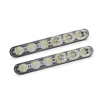 2gab/Daudz Super White 6 LED dienas gaitas lukturi Dienas Gaismas lukturi High/Low Beam Alumīnija Automašīnas Miglas Dienu Tālās gaismas Lukturis