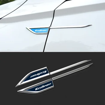 2gab/Komplekts Auto Spārna, Nerūsējošā Tērauda Sānu Marķējums Ford Ecosport Ārpuse Dekoratīvās Uzlīmes, Uzlīmes Piederumi Car Styling