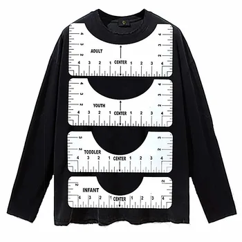 4gab/Komplekts T-Krekls Saskaņošana Lineālu, Lai vadītu T-Kreklu Dizaina Modes Valdnieki Ar Izmēru Diagrammas DIY Zīmēšanas Veidni Amatniecības Rīku