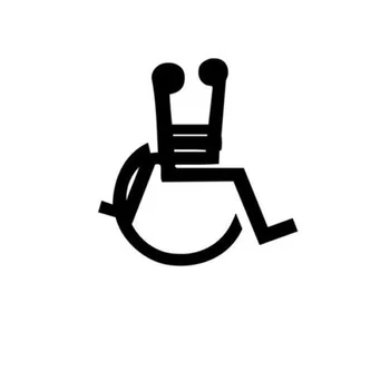 7,5 cm*7.8 cm Ratiņkrēslu Seksu Smieklīgi, Auto Uzlīmes, Dekori, Auto Stils Decal Black/Silver S3-5092