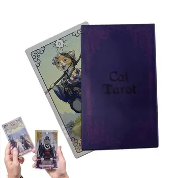 78 Kārtis Kaķi Tarot Angļu Tarot Ģimenes Puses Galda Spēle Oracle Kārtīm, Astroloģija Zīlēšana Likteni Kartes Draugs Puse Galda Spēle