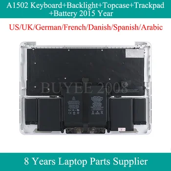 A1502 Topcase Par Macbook Pro vācu, franču, dāņu, spāņu arābu MUMS UK A1502 Klaviatūras Apgaismojums Skārienpaliktni Bateriju 2015. Gads