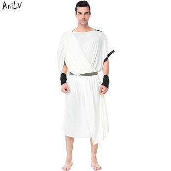 AniLV Viduslaiku grieķu Mitoloģijas Dieva Vīri Kleitu, Tērpu Apģērbs Viduslaikos Spartas Karavīrs Romas Pils Karalis SCA LARP Cosplay