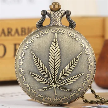 Antīka Bronza Lapu Parādītu Pilnu Mednieks Kvarca Kulons Kabatas Pulksteņu Klasiskās arābu Cipariem Vintage Pulksteni Dāvanas Vīriešiem, Sievietēm reloj