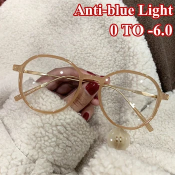 Apaļā Rāmja Tuvredzība Brilles Modi Sievietēm, Vīriešiem Lasījumā Briļļu Recepte, Briļļu Dioptrijas no 0 LĪDZ -6.0 tuvredzīga Brilles