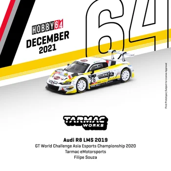 Asfalta Darbi 1:64 R8 LMS 2019 GT Pasaules Problēma Āzijā Esports Čempionāta Modeļa Automašīnas
