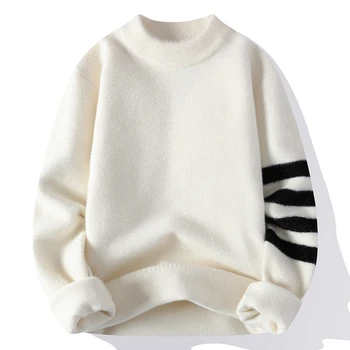 Augstas kvalitātes Vīriešu Ziemas Džemperis Top Grade Apģērbu 2022 Klasisko Jaunu korejiešu Modes Adīšanas Žakarda Pinuma Saglabāt Siltu Džemperi