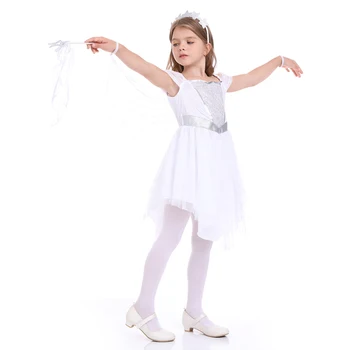 Baltā Eņģeļa Kostīms Puse Kāzu Kleitas Meitenēm Princeses Kostīms Bērniem Pasaku Baleta Tutu Kleita