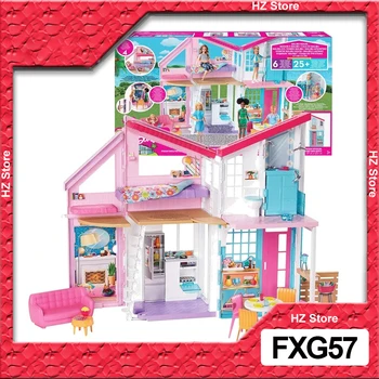 Barbie Sapņu Māja Playset Savrupmāju Malibu Mājā Luksusa Villa, Brīvdienu Pašvaldības Mājas Rotaļlietas Bērniem Dzimšanas diena Ziemassvētku Dāvanu FXG57