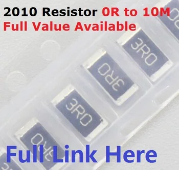 Bezmaksas Kuģis 100gab SMD Chip Rezistors 2010 10K ohm 5% 0R~10M 1/2W 10R 100R 220R 330R 470 ohm 1K 2.2 K 10K 100K 0R 1R .5/6/7/8/9/R/K