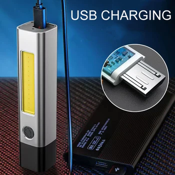 COB mini lukturītis bezpakāpju dimming USB uzlādējams kabatas lukturītis Lukturītis velo gaismas kempings gaismas ūdensizturīgs lanterna