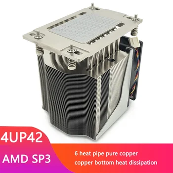COOLSERVER P42 4U 6 Heatpipe Servera CPU Cooler 250W Darbstaciju Heatsink PWM Klusa Dzesēšanas Ventilators AMD SP3