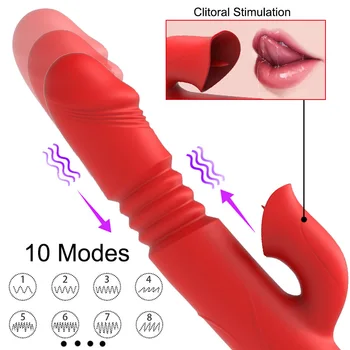 Dildo Vibrators G Spot 10 Spēcīgs Režīmi Clit Sūcējs USB Lādējamu Klitora Stimulators Ūdensizturīgs Seksa Rotaļlietas Sievietēm