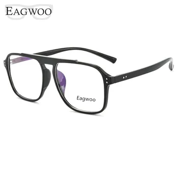 EAGWOO TR Vintage Liela Izmēra Brilles Lielgabarīta Recepšu Rāmis Vintage Dubultu Tilta Modes Briļļu Stils Logu Skaidrs