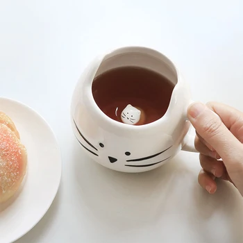 Gudrs Keramikas Kaķis Kafijas Tasi Kaķēns Tējas Tase Smieklīgi Piena Tējas Krūzes Brokastis Kausa Drinkware Jaunums Dzīvnieku Krūze Dāvanas Mazulis
