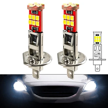 H1 Miglas Spuldzes LED Auto Miglas Lukturi Auto Apgaismojums Uzlabot Auto Lukturu 18x 2835 SMD Galvas Lampas DC 12V High Low Beam