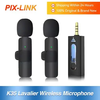 K35 Lavalier Bezvadu Mikrofona 3,5 mm DJ Live Spēļu Mikrofons Caixa De Som Bluetooth Automātiskā Trokšņa Samazināšanai Radio Mikrofons