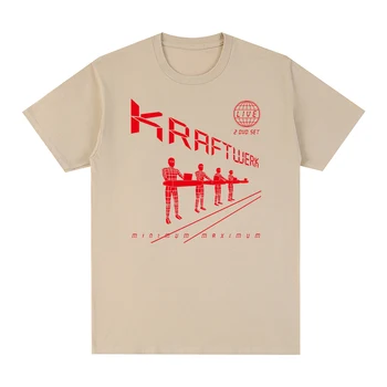 Kraftwerk Cilvēks-Mašīna Vintage T-krekls Electro Pop Krautrock Kokvilnas Vīriešu T krekls New TEE TSHIRT Sieviešu topi