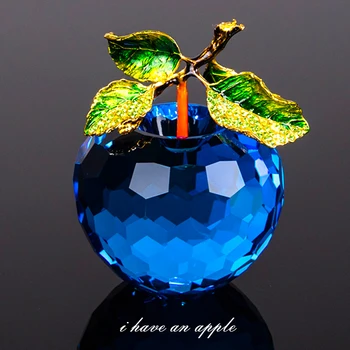 Kristāla Stikla Apple miniatūras Statuetes Natale Mājas Rotājumi, Figūriņas, Amatniecība, dāvanas, Mākslīgie Augļi