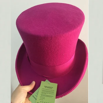 LIHUA Sievietes Puses Modes Vilnas Tophats Vīriešu Dzīvoklis cepures 100% vilnas derby cepuri jutos 18 cm/7inch katliņš cepuri Burvju Cepure