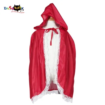 Little Red Riding Hood Kostīms Meitenēm ar Sarkanu Vāciņu Apmetnis Bērniem Anime Cosplay Cape Apģērbs Bērniem ar Mežģīnēm Halloween Karnevāls