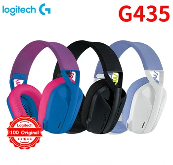 Logitech G435 Lightspeed Bluetooth Bezvadu Austiņas Spēļu Pār-Auss Austiņas, Iebūvēts mikrofonus Saderīga ar Dolby Atmos PC