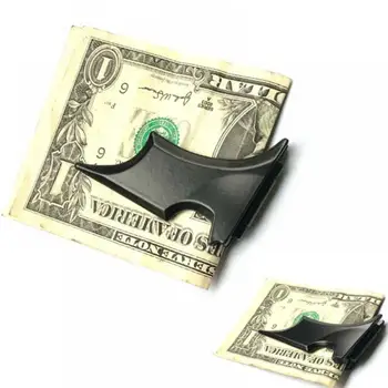 Modes Mens Nerūsējošā Tērauda Moneyclip Plats Bat Slim Id Kartes Naudu Klipu Turētājs Magnētisko Kabatas Maku Biļešu Klipu