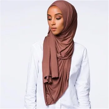 musulmaņu sievietes, elastīgs džersija šalle hijab soild kokvilnas islāma lakatu foulard femme musulman arābu wrap galvu šalli hoofddoek