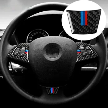 Mutips Oglekļa Šķiedras Stūre Paneļa Vāka Uzlīme Piederumi M logo Tricolor Auto Body Kit, Lai BMW X5 E70 X6 E71 2008. - 2013. gadam