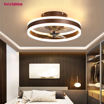 Mūsdienu vienkāršas griestu ventilators caurspīdīga kristāla dekoratīvās LED tālvadības pults apgaismojums guļamistabā, ventilators, lampas bezmaksas piegāde
