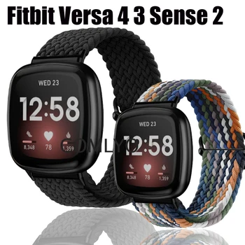 Par Fitbit versa 4 3 2 Sajūtu Siksna Neilona Josta ar Metāla Sprādzi Regulējams Elpojošs Aproce Smart Watch Band