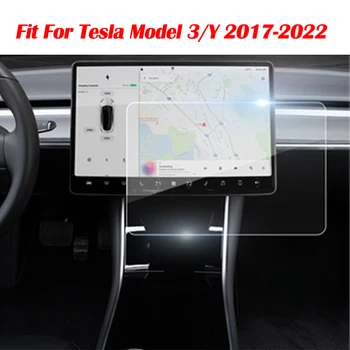 Par Tesla Model 3 Y 2017-2022 Auto Ekrāna Aizsargs, Skaidrs, Rūdīta Stikla Ekrāna M3-Augstas Izšķirtspējas Navigācijas Aizsardzības Plēves