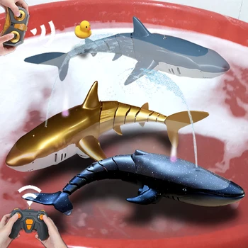 Rc Peldēt Zivju Bērniem, Pludmale, Baseins, Ūdens Rotaļlieta Zēns Meitene Bērniem Simulācijas Vaļu Dzīvniekiem, Robots, Tālvadības Haizivs Zemūdens Laivu