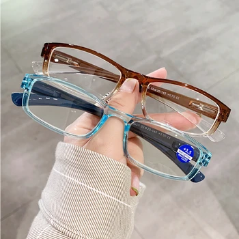 Sieviešu Lasīšanas Brilles Vīriešiem Taisnstūra Anti Zilā Gaisma Hyperopia Briļļu Ultravieglajiem Leopard Rāmis Tālredzīgs Brilles No 0 Līdz +400