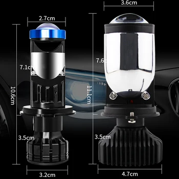 Turbo Ventilatoru Y10 H7, H4 LED priekšējie Lukturi Auto H4 Y6 Mini Projektora Objektīvs 6000K 20000LM High Low Beam Uzmanības centrā H7 LED Auto Miglas lukturis