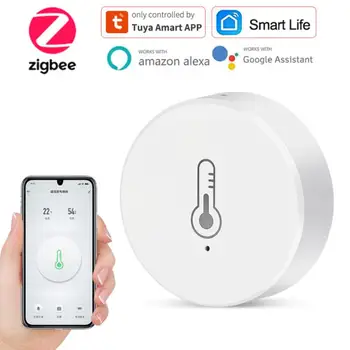 Tuya ZigBee Smart Temperatūras Sensors Mitruma Sensors Akumulatora Barošanu Casa Inteligente Drošības Alexa, Google Home Vārti CORUI