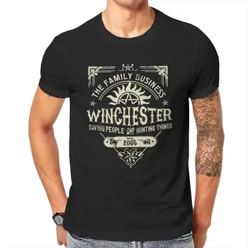 Vīriešu T-Krekli Hip Hop Pārdabisks Winchester Kokvilnas t-veida Krekls ar Īsām Piedurknēm T Krekli Apaļā Apkakle Apģērbu Dzimšanas dienas dāvana