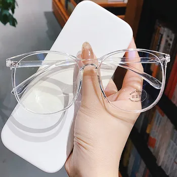 Zilead Caurspīdīgs Datora Brilles Rāmis Sievietēm, Vīriešiem Anti Zilā Gaisma Apaļas Brilles Pretbloķēšanas Brilles, Optisko Briļļu Briļļu